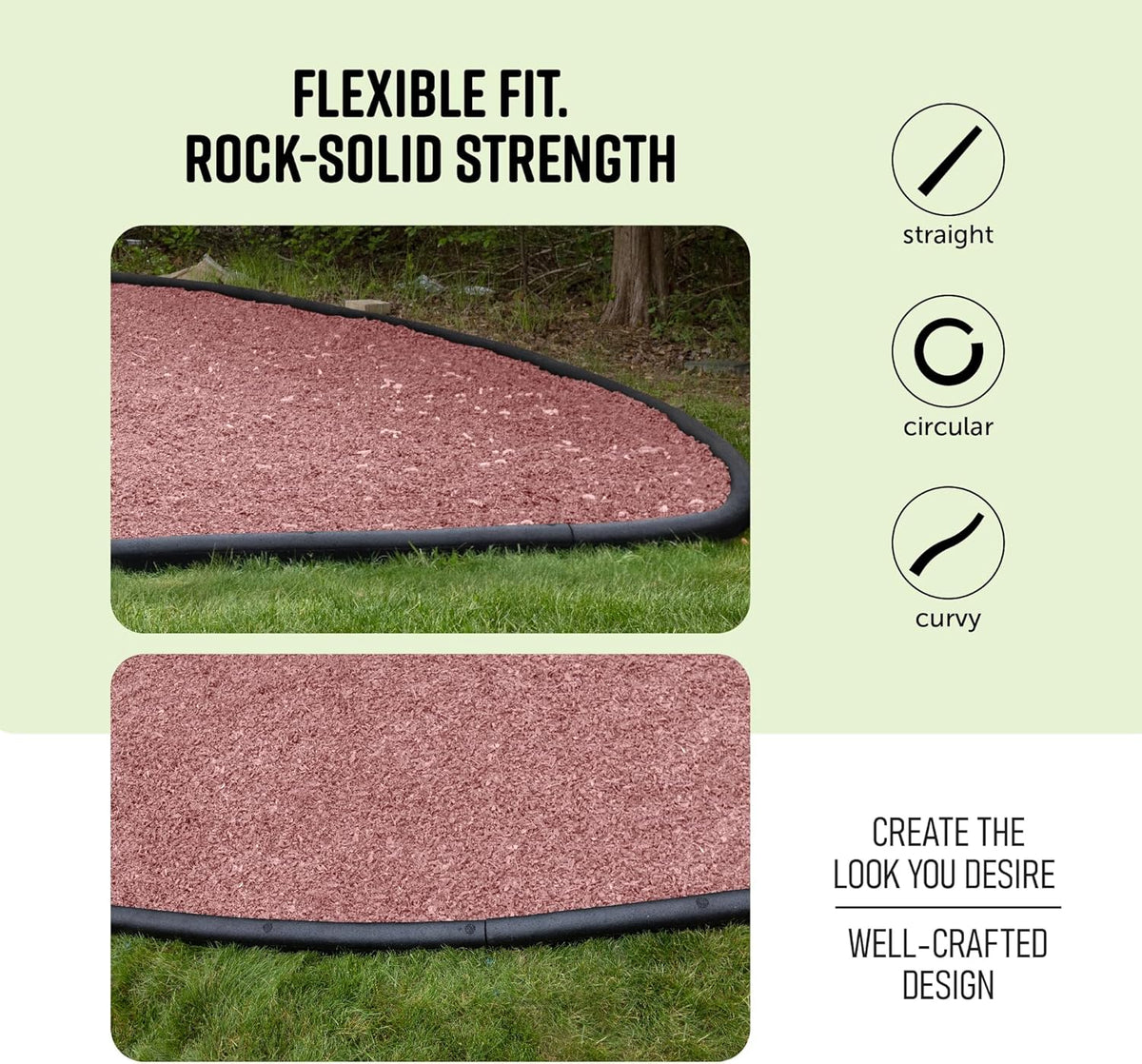 Playsafer 4' Flexible Interlocking Rubber Edging for Playgrounds (Black, 2 Pack)