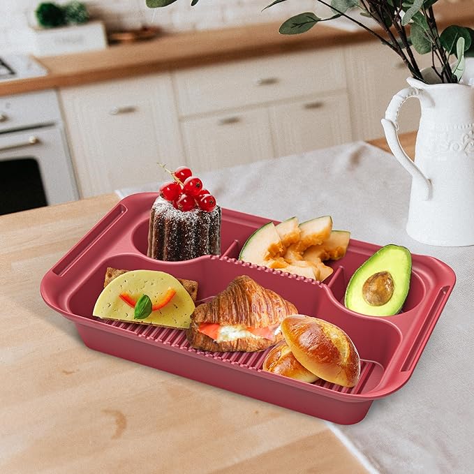 4PCS Melamine Grill Prep Station Tray Set, Outdoor BBQ Grill Station Accessories for Raw and Cooked Food, BBQ Grill Tools Added