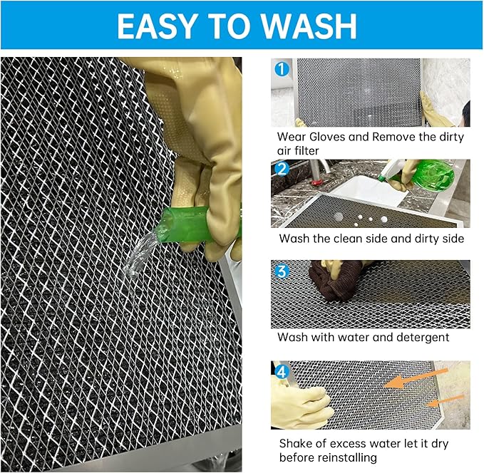 UBeesize 20x30x1 Reusable Electrostatic Air Filter HVAC AC Furnace Filter,MERV 8,Washable, Lasts a Lifetime,Permanent Air Filter,Breathe Fresher,Home And Office(Actual Size:19.5x29.65x0.82 Inch)