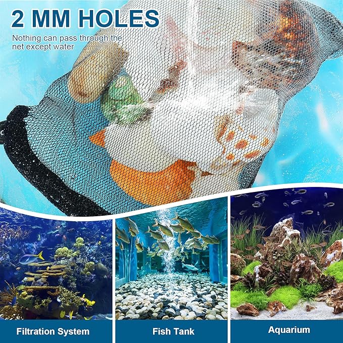 10Pcs Media Bags for Aquarium Fine Mesh Bag Aquarium Filter Media Bags with Plastic Zipper Suitable for Activated Carbon, Filter Stones, Ceramic Rings(Black)