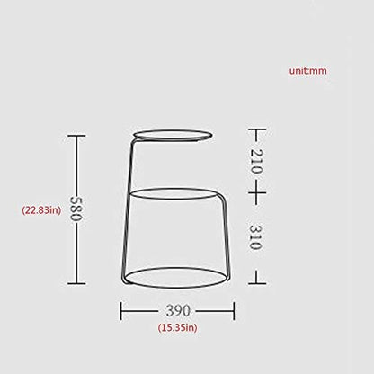 Telephone Table, End Table,Black Walnut Stainless Steel Titanium-Plated Side Table,Multi-Functional Small Side Table,Sofa Side Table,Telephone Desk,3-Layer Coffee Table