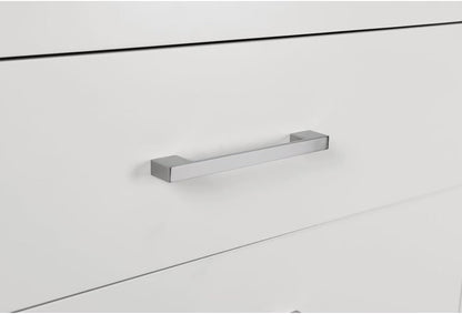 2 Drawers MDF Nightstand in Cream White Finish ﻿,for Small Spaces