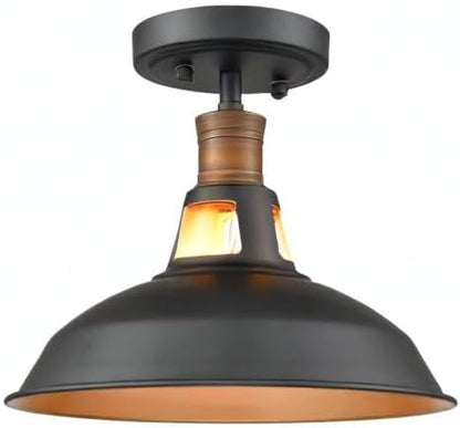 CLAXY Industrial Farmhouse Ceiling Light 1-Light Barn Ceiling Light Fixture Flush Mount for Bedroom Hallway Porch