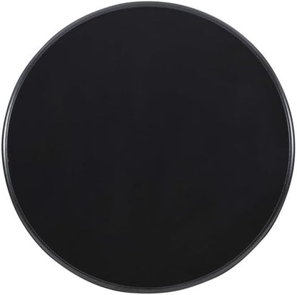 Pemberly Row Set of 2 Round Wood Accent Tables with Pedestal Base in Jet Black