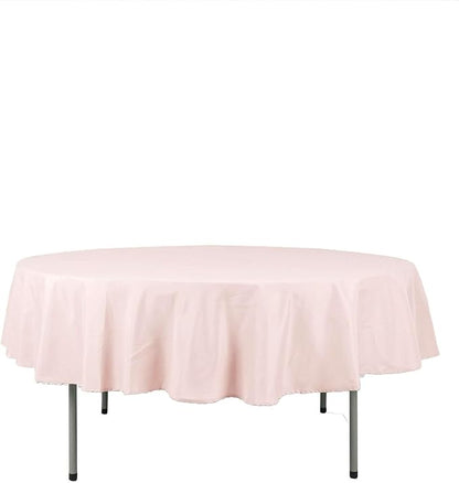 Efavormart Round Tablecloth, 90 Inch Stain & Wrinkle Resistant Washable Table Cloth, Decorative Polyester Fabric Table Cover for Banquet, Wedding, Dining- Blush