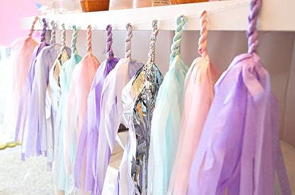 Fonder Mols Mermaid Tassel Garland Tissue Paper Birthday Banner for Under The Sea themed All Events & Parties Occasions Decorations A12