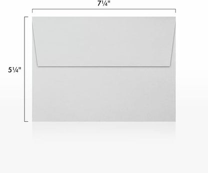 LUXPaper A7 Invitation Envelopes | Peel & Press | 5 1/4" x 7 1/4" | Gray | 80lb. Text | 100% Cotton | 250 Qty