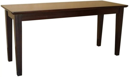 IC International Concepts, Shaker Styled Bench , 450lbs wt capacity, Solid Real Wood, Sturdy Parawood, Rich Mocha