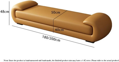Modern Bed End Stool Bedroom Long Sofa Master Living Room Bedside Shoe Bench Entryway(Orange,Medium)