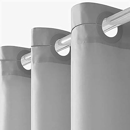 Furlinic No Hook Long Shower Curtain 78 Length,Soft Polyester Fabric Wahable Shower Curtain Liner,Modern Hotel Spa Style Bathroom Curtains with 10 Plastic Built-in Grommets,Light Grey 72x78 Inch