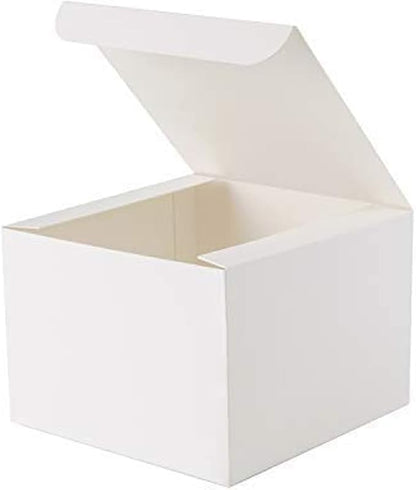 GEFTOL Gift Box 10 Pack 6 x 6 x 4 inches Fold Box Paper Gift Box Bridesmaids Proposal Box for Bridal Birthday Party Christmas（White）