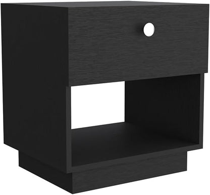 1 Drawer Nightstand, Open Lower Shelf,for Small Spaces