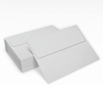 LUXPaper A7 Invitation Envelopes | Peel & Press | 5 1/4" x 7 1/4" | Gray | 80lb. Text | 100% Cotton | 250 Qty