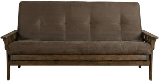Kodiak Furniture Tucson Full Size Futon Set in Rustic Walnut Finish, Suede Gray