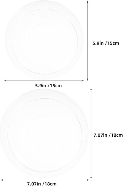 Glass Bowl Candle Holders Elegant Minimalist Design 2pcs for Floating Candles 7.1" 5.9" for Wedding Table Decor and Home Centerpieces