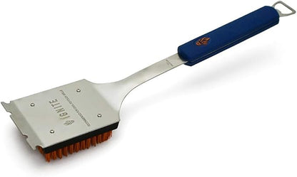 Ignite Stainless Steel Cool Grill Brush – Durable Grill Cleaner with Safe Nylon Bristles – No Wire Bristle Risk – Safe for Porcelain, Ceramic, Steel & Cast Iron Grates