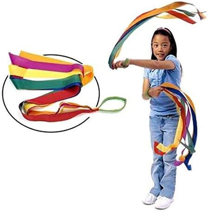 Rainbow Dance Ribbons, 12PCS Rhythm Ribbon Streamers for Kids Children Adults - Bright & Multi-Colored