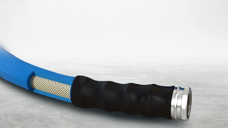 BluSeal Hot/Cold Water Rubber Garden Hose, 100% Rubber, Ultra-Light, Super Strong, 500 PSI, 50F to 190F Degrees, High Strength Polyester Braided (5/8" x 75')