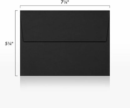 LUXPaper A7 Invitation Envelopes | Peel & Press | 5 1/4" x 7 1/4" | Black Linen | 80lb. Text | 250 Qty