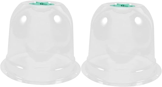 2pcs Small Garden Cloche Clear Plastic Humidity Domes for Mini Greenhouse Protectors with Optimal Airflow and Heat Insulation for Winter Outdoor Use