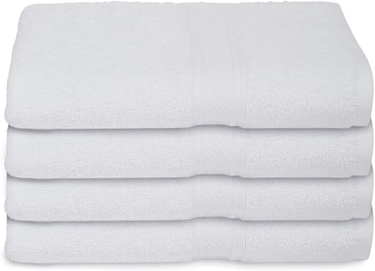 Casa Lino 4 Pack Hand Towels for Bathroom, 18"x28", 100% Cotton, Ultra Soft & Highly Absorbent, Premium Luxury Towels for Gym, Shower, Hotel, New Apartment Essentials, White
