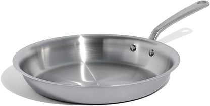 Made In Cookware - 12-Inch Stainless Steel Frying Pan - 5 Ply Stainless Clad - Professional Cookware - Crafted in Italy - Induction Compatible