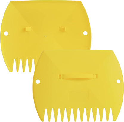 GardenHOME Leaf Scoops Hand Rakes, Large Leaf Grabbers for Yard Work and Garden Use, Clear and Collect Garden Rake, Leaf Scooper and Claws for Leaves, Lawn Debris, and Trash Cleanup, Yellow