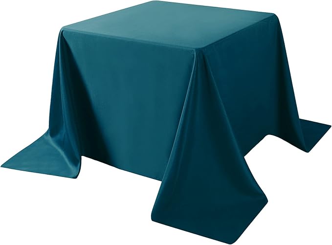Cupuamon Square Tablecloth 52x52 inch Washable Polyester Fabric Table Cloth for Wedding Party Dining Banquet Decoration（52x52,Peacock Blue）