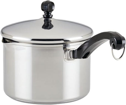 Farberware Classic Stainless Steel Cookware Pots and Pans Set, 15-Piece,50049,Silver
