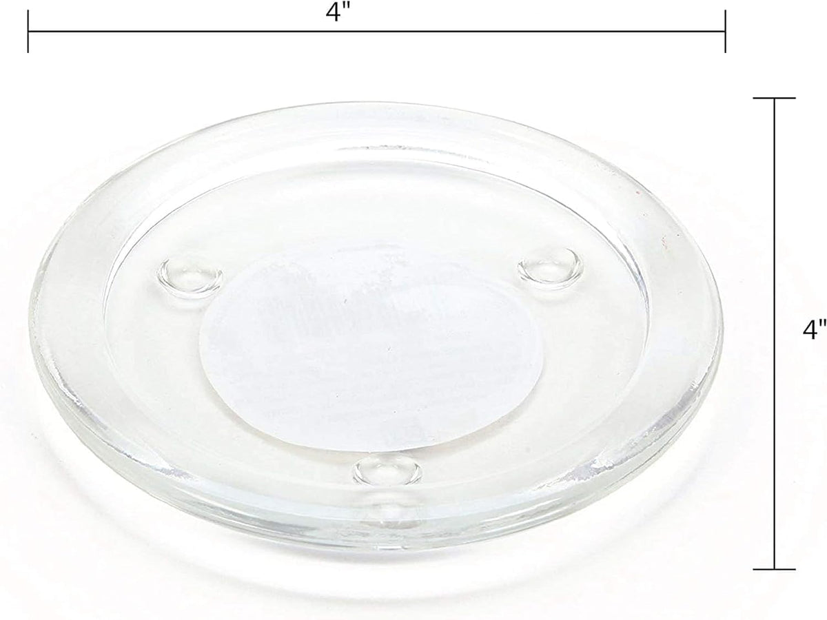 Hosley's Set of 24 Clear Glass Pillar Plates - 4 Inch Diameter. Ideal Gift for Weddings, Parties, Spa, Pillar Candle, Votive Candle Garden. Or as a Pedestal W1