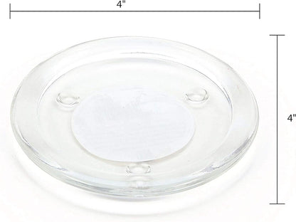 Hosley's Set of 24 Clear Glass Pillar Plates - 4 Inch Diameter. Ideal Gift for Weddings, Parties, Spa, Pillar Candle, Votive Candle Garden. Or as a Pedestal W1