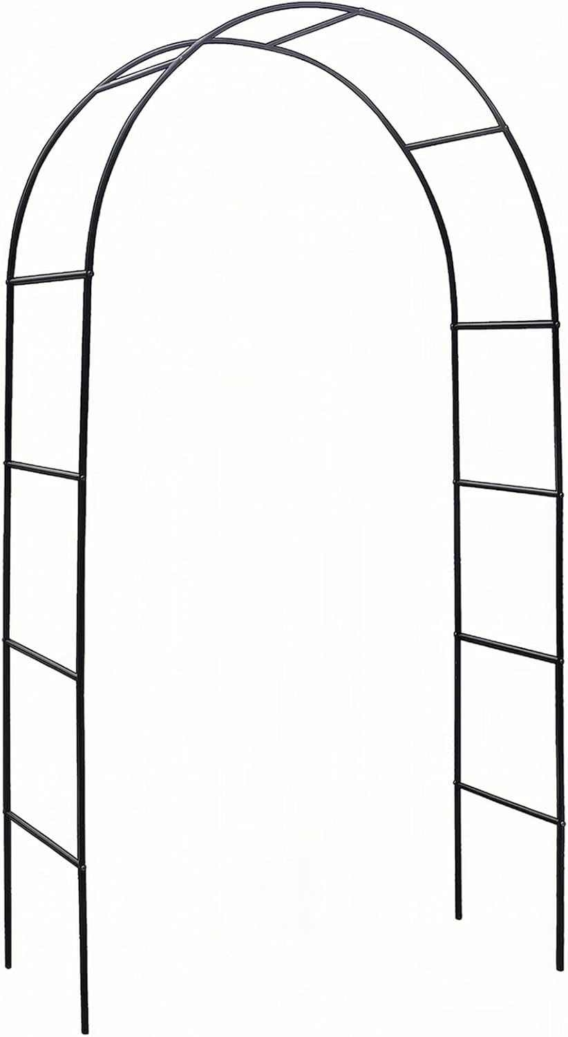 Garden Arch, Outdoor Flower Garden Arch Trellis, Sturdy Steel Arbor for Climbing Plants, Wedding Decoration, 7'8" H x 4'5" W, Dark Green