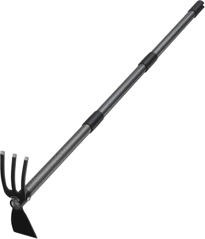 COCONUT Hoe Garden Tool, 60 Inch Garden Hoe Long Handle for Weeding, Hoe Cultivator 2 in 1 Hand Garden Tools for Gardening Planting