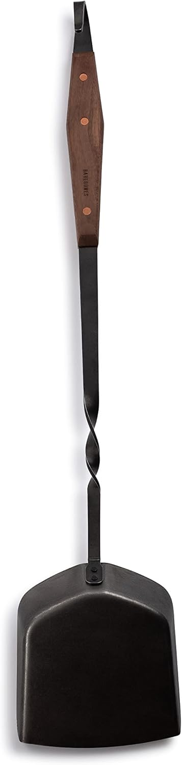 Barebones Cowboy Grill Coal Shovel - Durable Stainless Steel Ash Shovel with Walnut Handle for Fire Pit