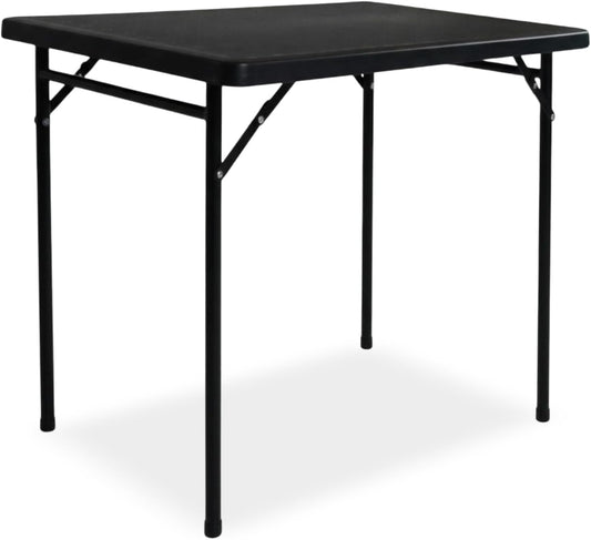 3ft Rectangular Folding Table for All-Occasion, Foldable Table with HDPE Tabletop and Steel Legs, Durable and Stable Small Folding Table, Perfect for Camping, Picnic, Party, Indoor & Outdoor, Black