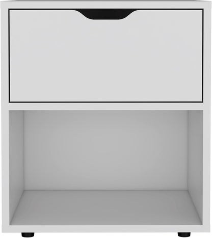 19.7-Inch High Nightstand End Table with Open Shelf ﻿,for Small Spaces
