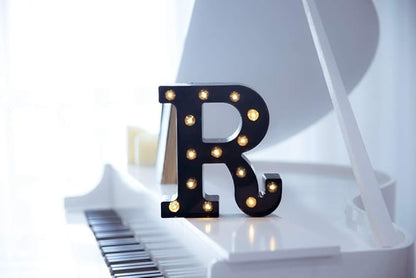 Foaky Black LED Marquee Number Lights Sign Light Up Marquee Number Lights Sign for Night Light Wedding Birthday Party Battery Powered Christmas Lamp Home Bar Decoration