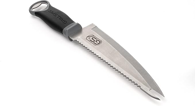 VIPER Grill Utility Knife - 8 inch High Carbon Stainless Steel Chef Knife Bread Knife Meat Turner Bottle Opener with Sheath Grilling Gifts for Dad Men