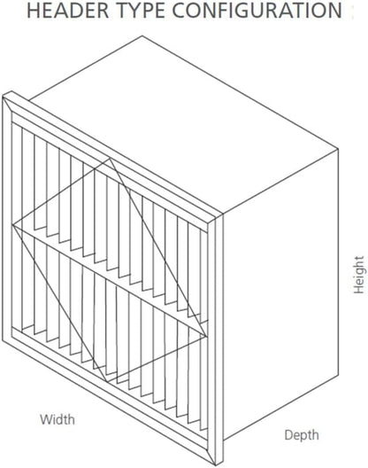 RIGID-PACK 20x20x12 Rigid Box Air Filter – MERV 15/98% ASHRAE HVAC Filter – Radial V-Pleat, Metal Frame, Single Header – High-Efficiency Replacement for Commercial & Industrial Systems