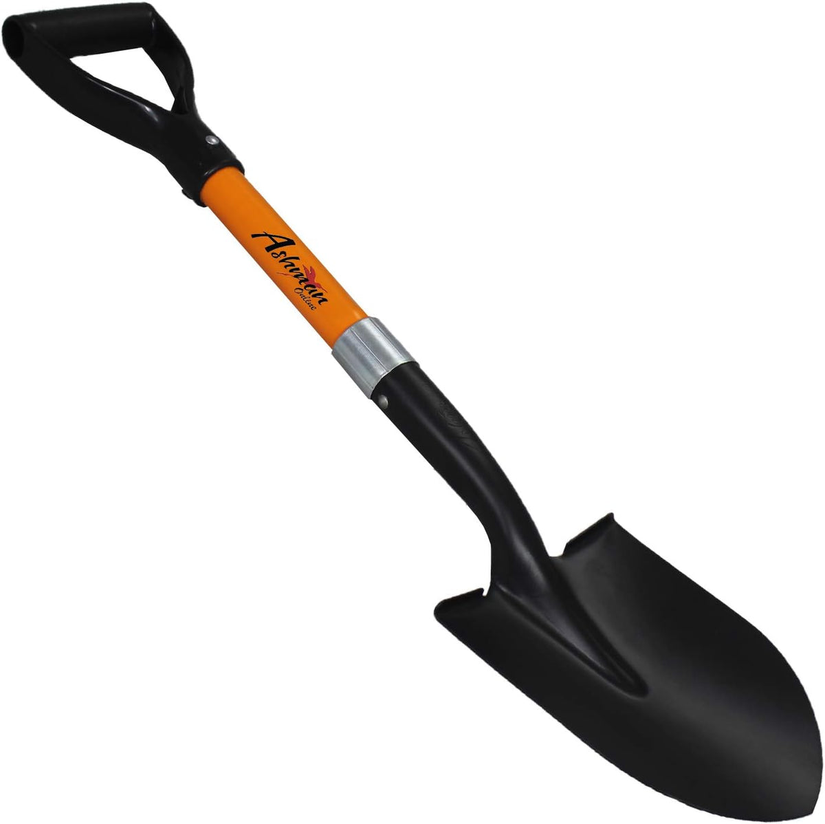 Ashman Short Handle Digging Shovel (1 Pack) - 27-inch Kids Beach & Garden Shovel with Sturdy Blade, D-Handle Gardening Tool