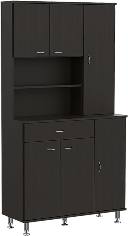 90 Kitchen Pantry, One Drawer, Multiple Cabinets, Two Open Shelves,for use in Restaurants