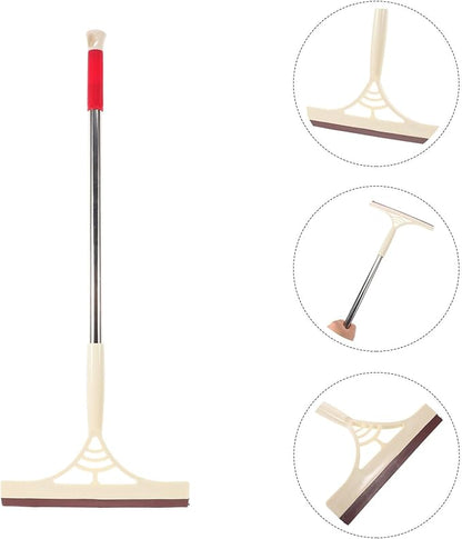 Milisten Multifunctional Window Squeegee and Mirror Cleaner with Extendable Handle, Wet and Dry Glass Scraper for Bathroom, Car, and Tile Cleaning, Khaki