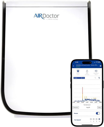 AIRDOCTOR 2000i SMART Air Purifiers for Small Rooms & Medium/Small Bedrooms, 3 Stage Filtration with Pre-Filter, UltraHEPA, Carbon/VOC (AirDoctor 2000i Smart)