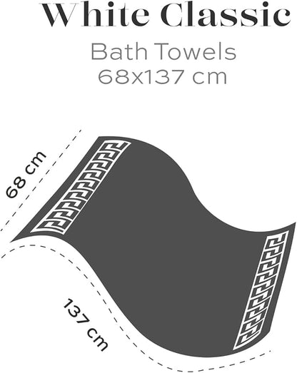 White Classic Luxury Bath Towels Set of 4 Large - 700 GSM Turkish Cotton Ultra Soft Bath Towels 27x54 | Highly Absorbent and Quick Dry | Hotel Towels for Bathroom Luxury, Plush Shower Towels, White