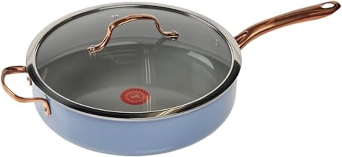 T-fal Preserve Ceramic Non-Stick Cookware, 5.5 Quart Jumbo Cooker, Ocean Blue
