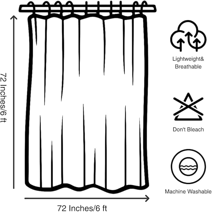 Eucalyptus Shower Curtain, Ombre Floral Leaves Plant Washable Fabric Bath Decor with 12 Hooks 72x72 inches, Black