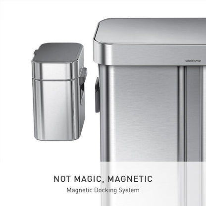 simplehuman Compost Caddy, Detachable and Countertop Bin, 4 Liter / 1.06 Gallon, Brushed Stainless Steel