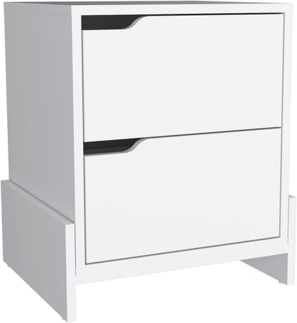 Nightstand with 2-Drawers, End Table with Sturdy Base ﻿,for Small Spaces