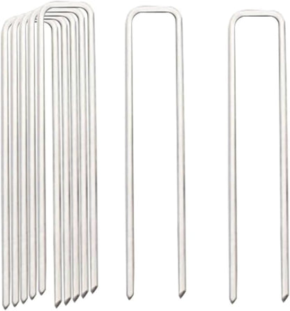 8 Gauge Landscape Staples 6 Inch Ground Staples 50Pack Yard Metal Lawn Ground Barrier Cover Wire Heavy Duty U Stakes Garden Pins