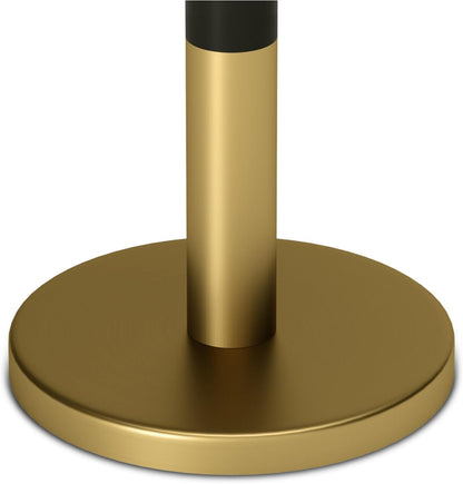HomeStock Metal & Marble Side Table, Round Pedestal Accent Table - White & Gold